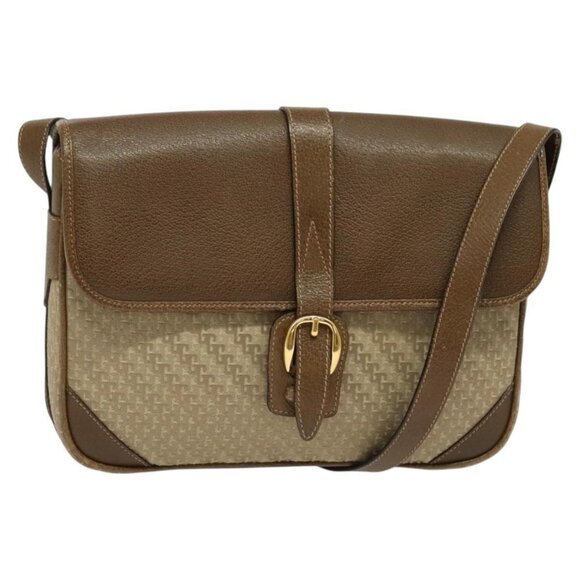 Authentic GUCCI Shoulder Bag Canvas Beige Gold 001 113 0613